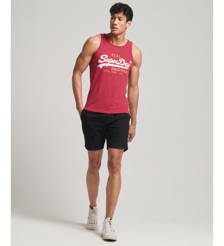 Camisa sem mangas Superdry Vintage Logo Heritage vermelha