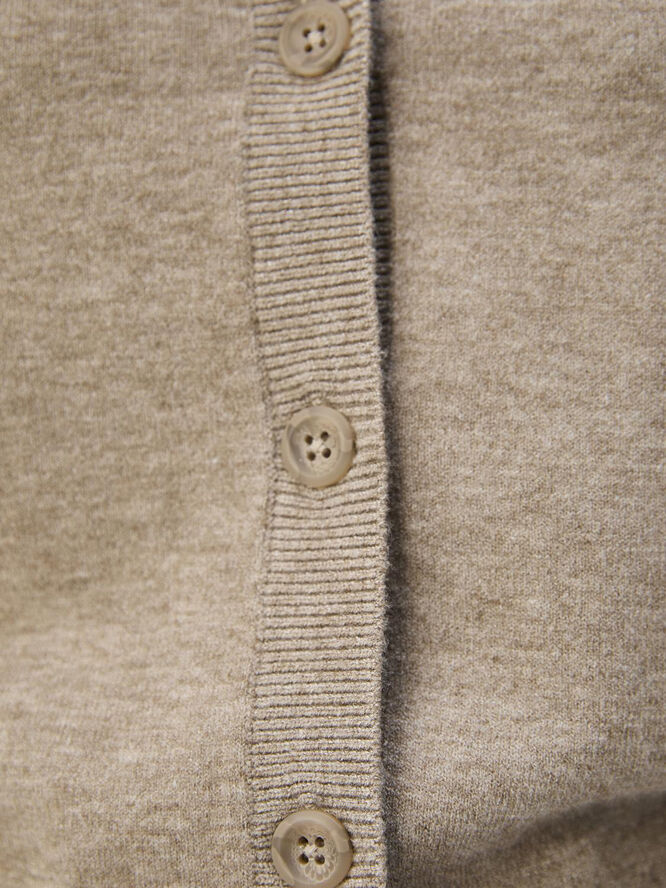 Object OBJTHESS L/S SHORT CARDIGAN NOOS Desert taupe/melange