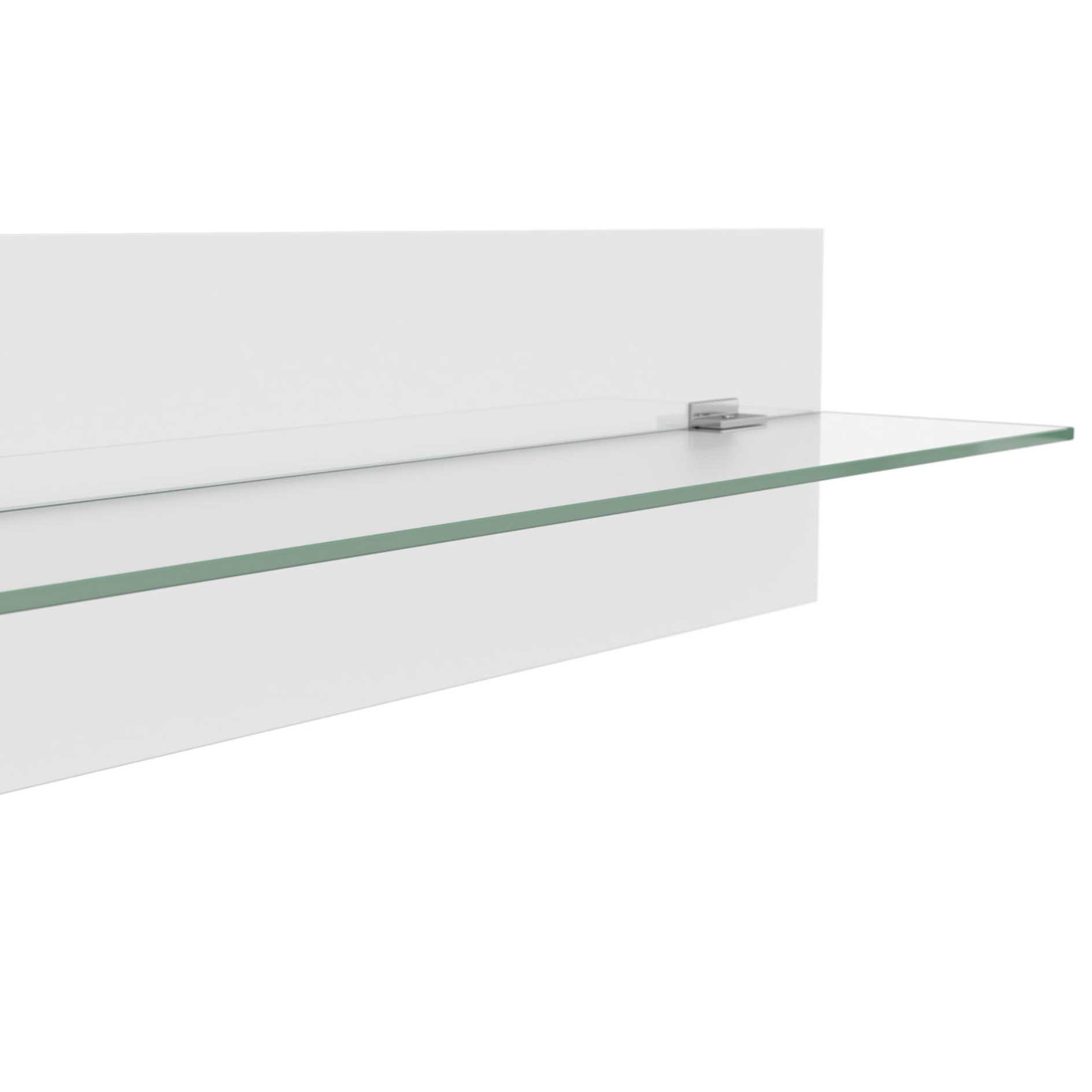 Wandboard - weiß Hochglanz - Glasablage - 100 cm