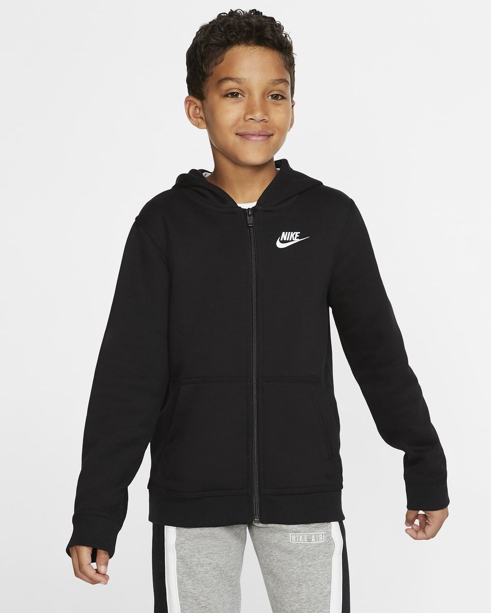 Sweat zippé à capuche Nike Sportswear Club Noir pour enfant
