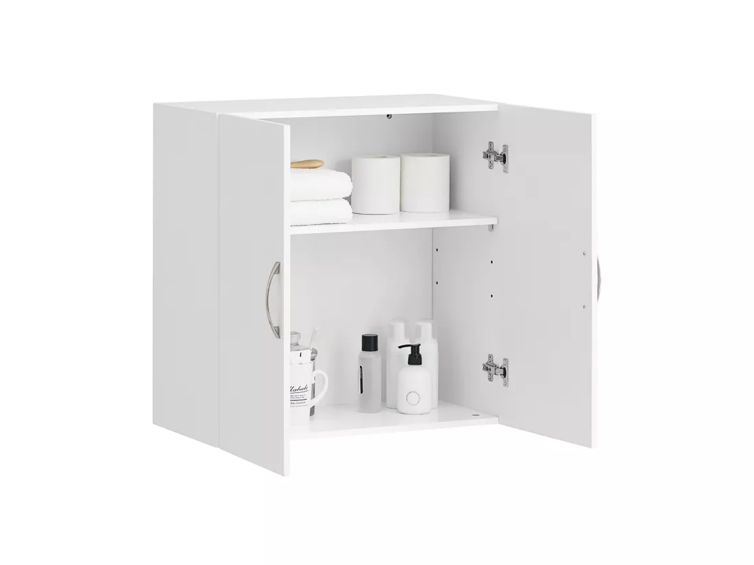 Salle de Bain Suspendue Placard Commode Murale – 2 Portes - Blanc, FRG231-W