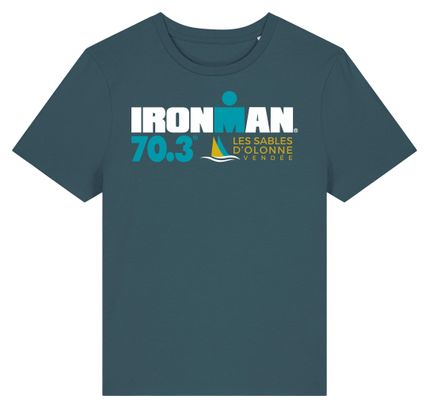 T-Shirt Manches Courtes Ironman 70.3 Les Sables D'Olonne Bleu Turquoise Femme