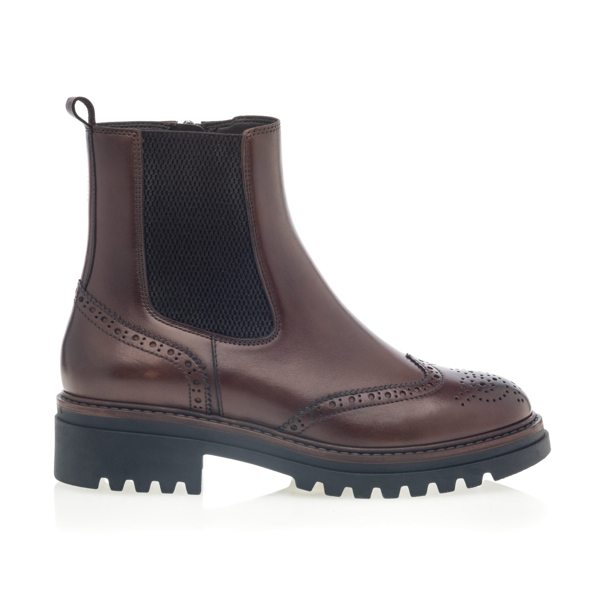 Boots chelsea Femme en cuir marron
