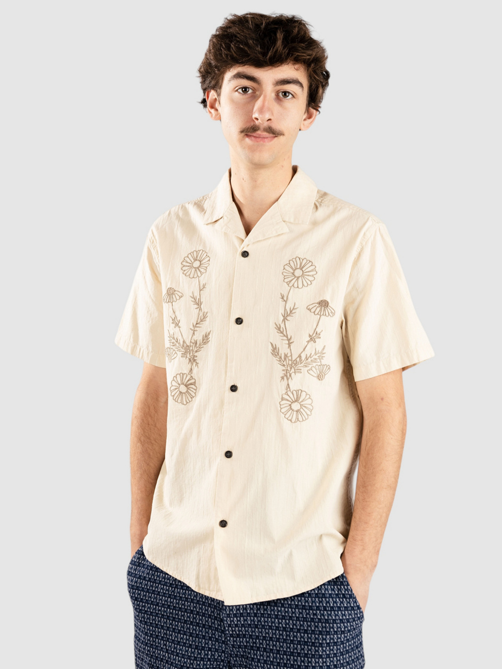 Anerkjendt Akleo Big Flower Shirt feather gray