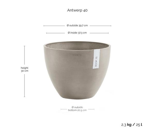 Ecopots Kunststoff-Topf Antwerp, rund