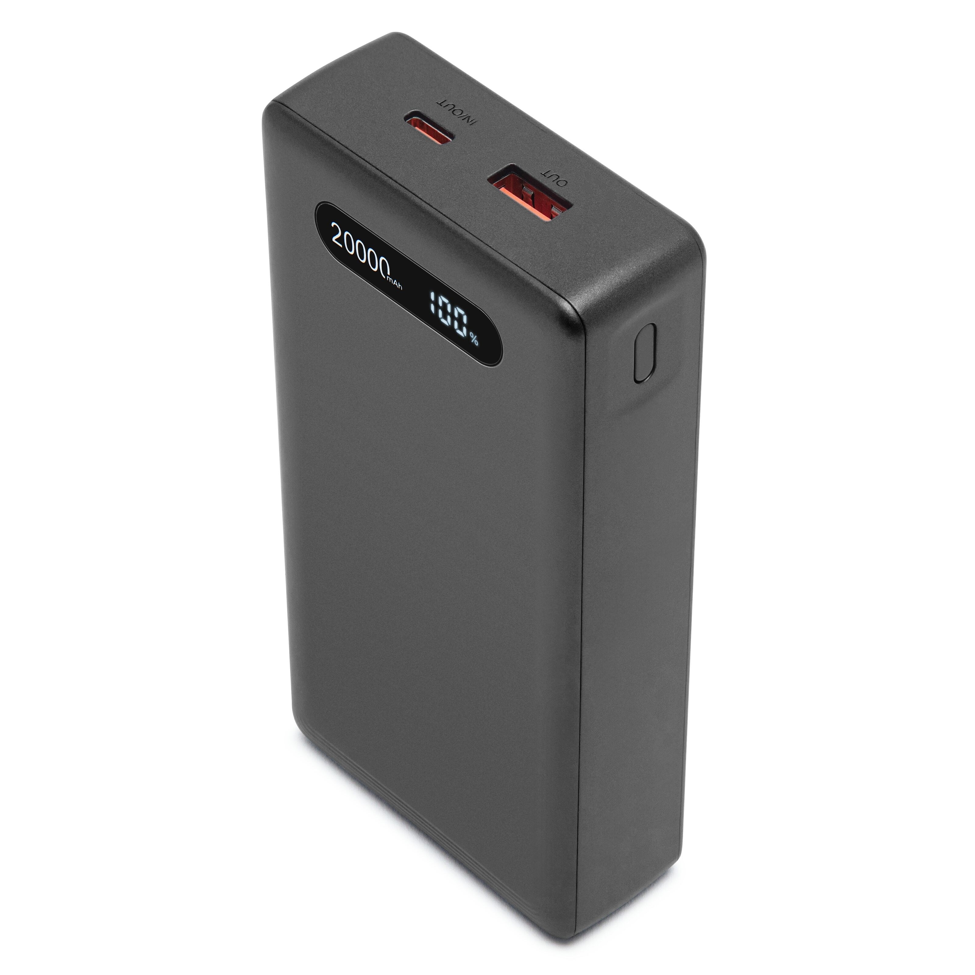 Linocell Powerbank 20000 mAh med 20W lading Svart