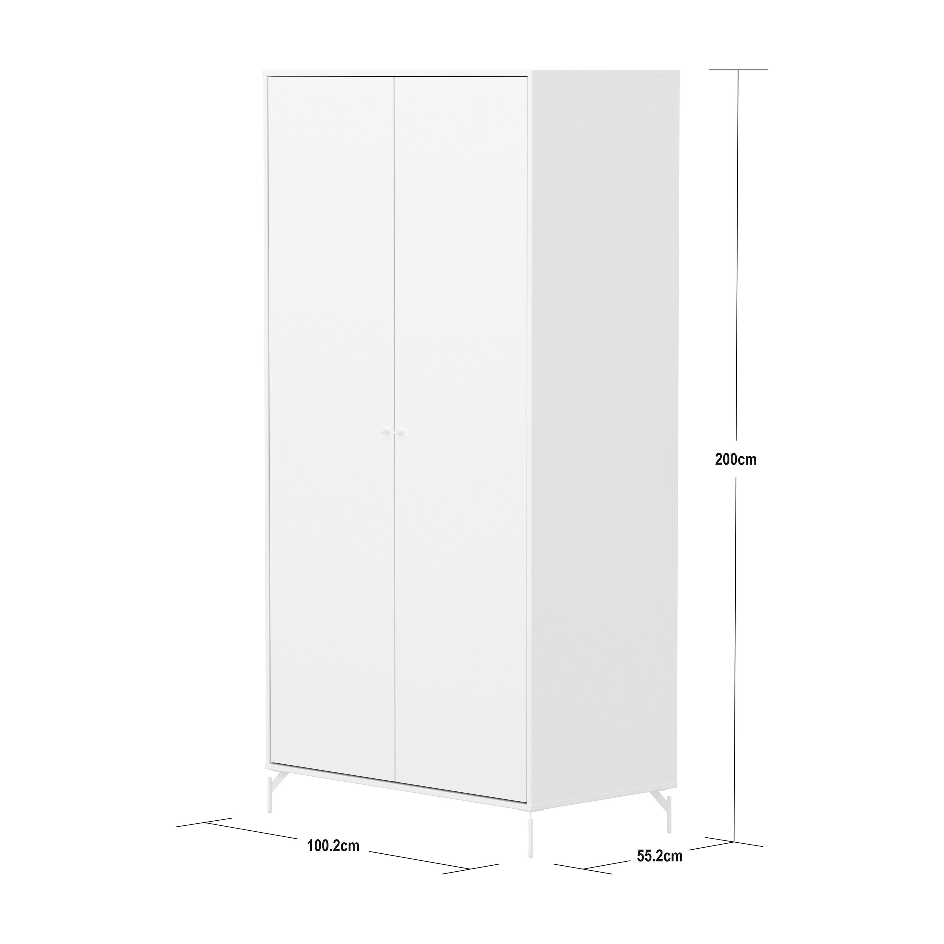 Flexa SAGA Schrank - Weiss / B: 100.0 cm x T: 55.0 cm x H: 200.0 cm