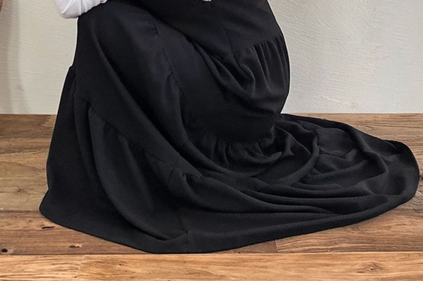Chubby Girl - Mouwloze A-lijn maxi-jurk