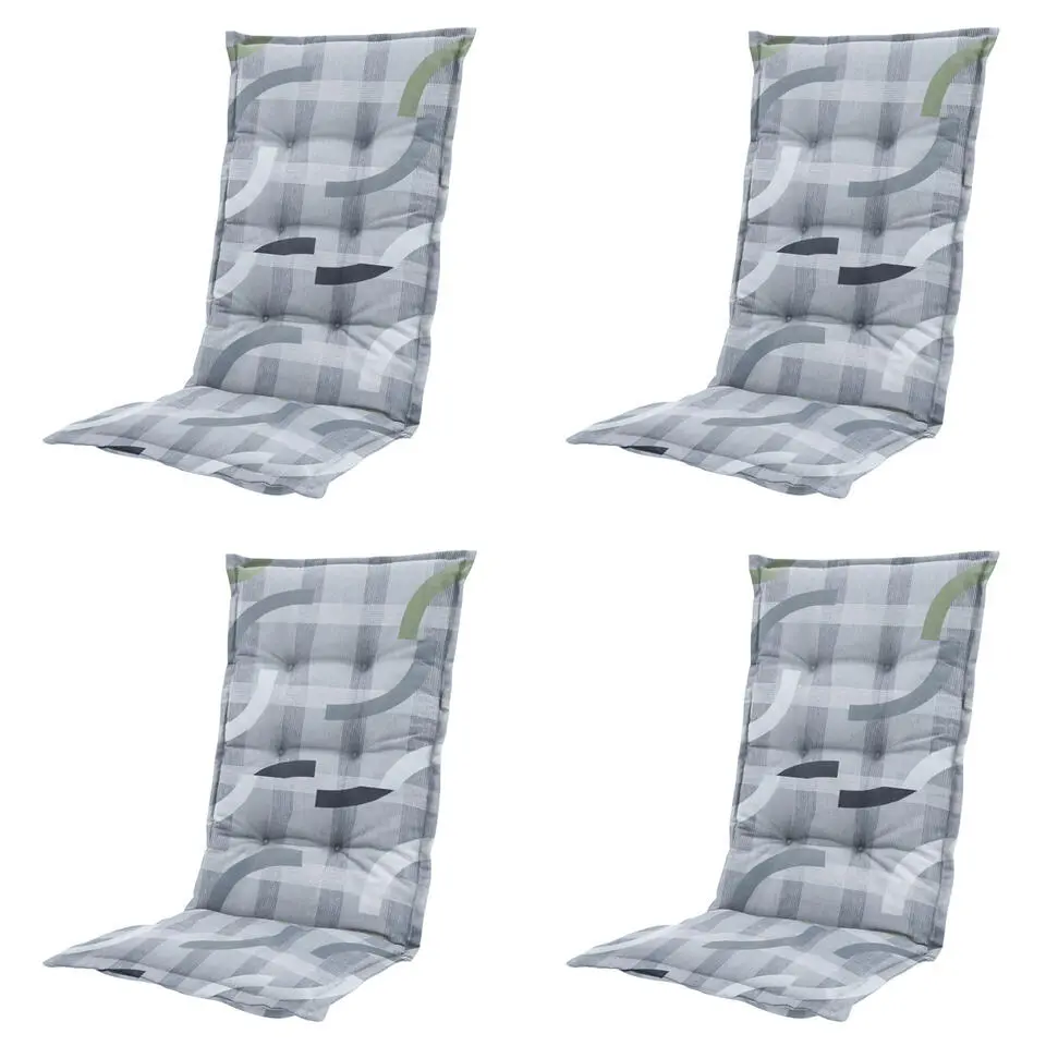 Madison - Tuinstoelkussen Hoge Rug Tess sage - Ca. 123x50 cm - Set van 4