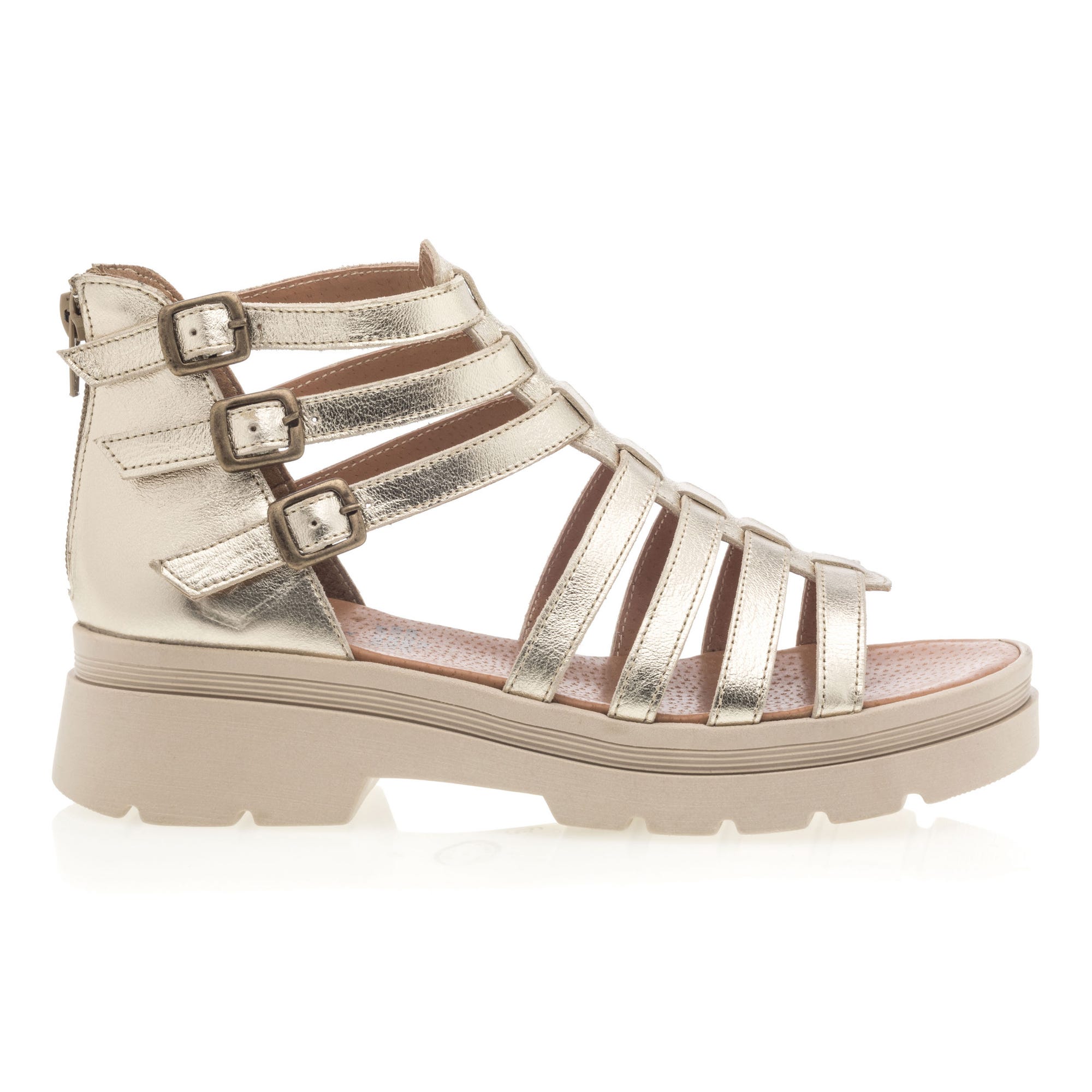 Sandales Femme en cuir or