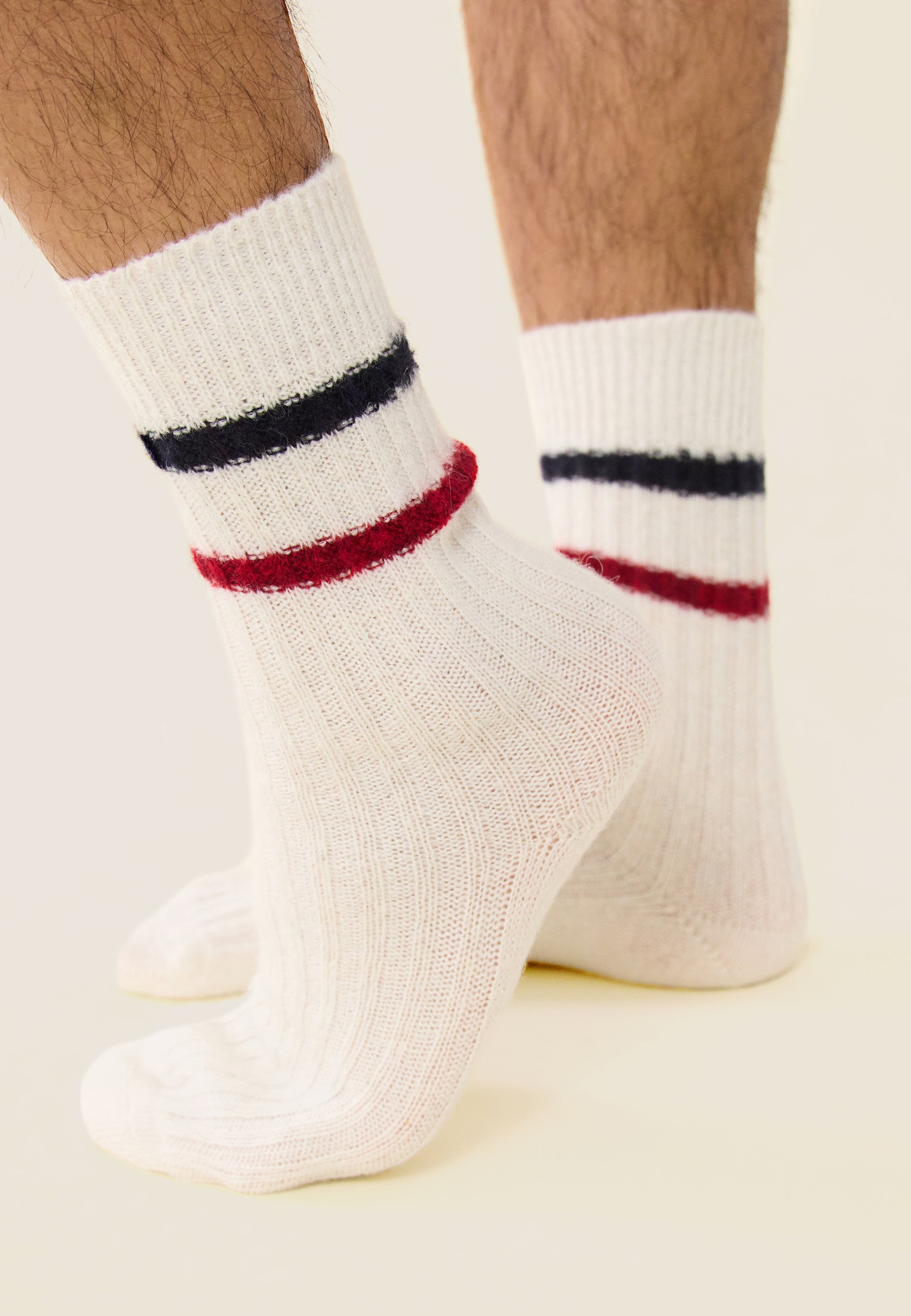 Chaussettes mi-hautes-Andy Marine LSF Rouge Cerise