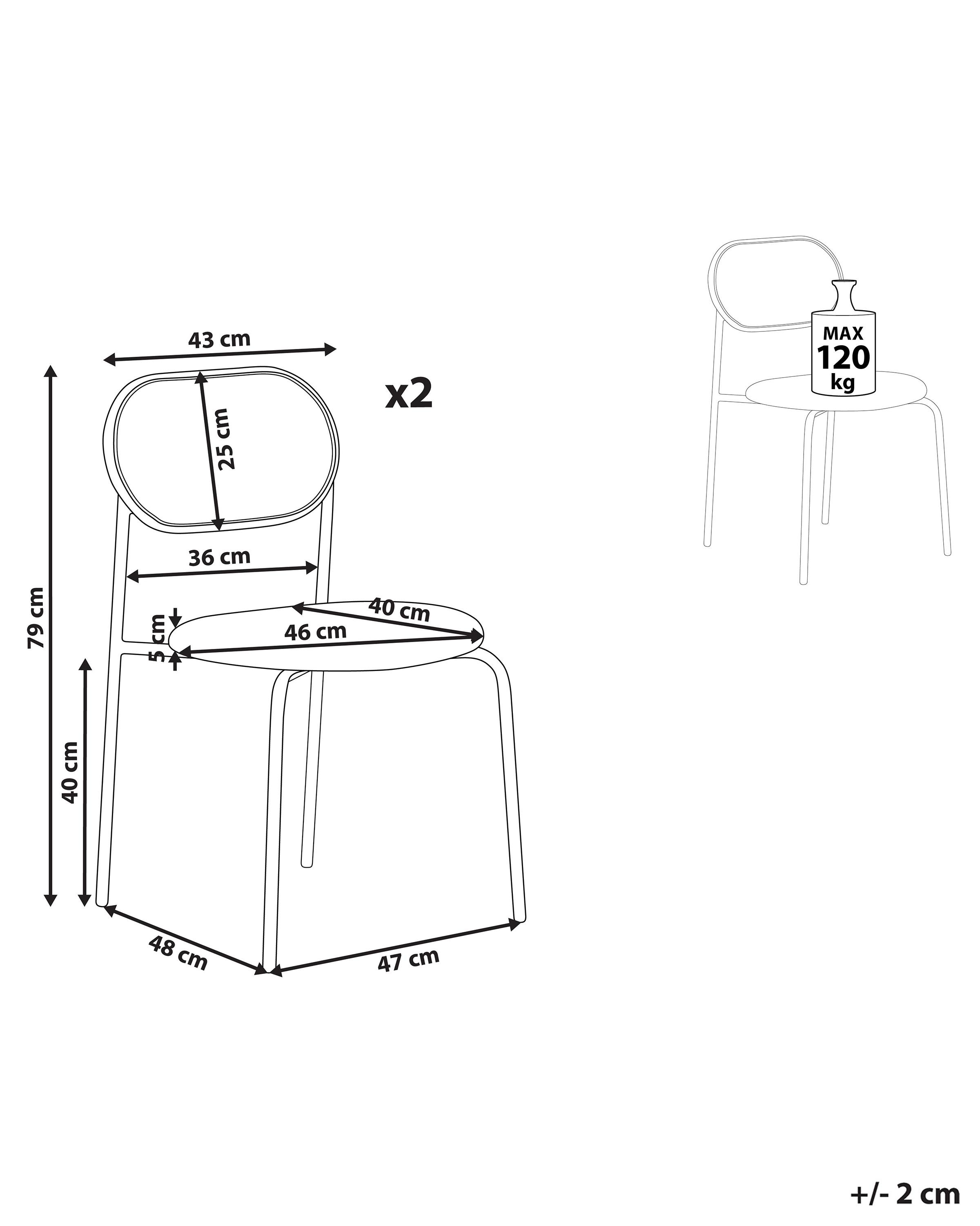 Set van 2 eetkamerstoelen ADAVER Metaal Zwart