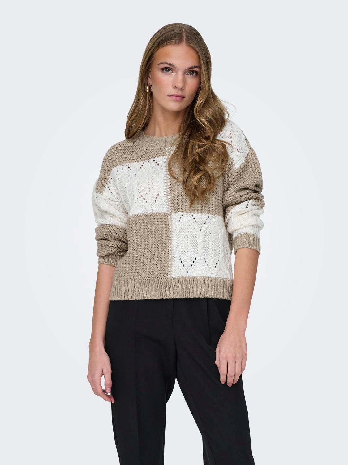 JDYJUSTY Strickpullover Cement