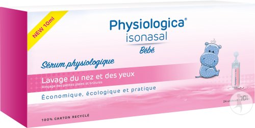 Physiologica Isonasal Bébé Hygiène Quotidienne Lavage Du Nez Et Des Yeux Unidoses 24x10ml
