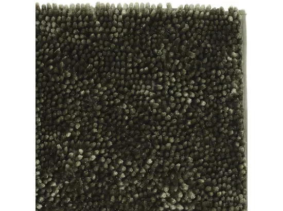 Tapis de bain déco fil doré en polyester kaki 60x120cm