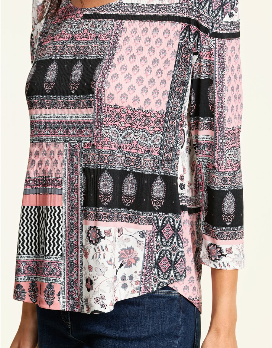 T-shirt stretch rose gris