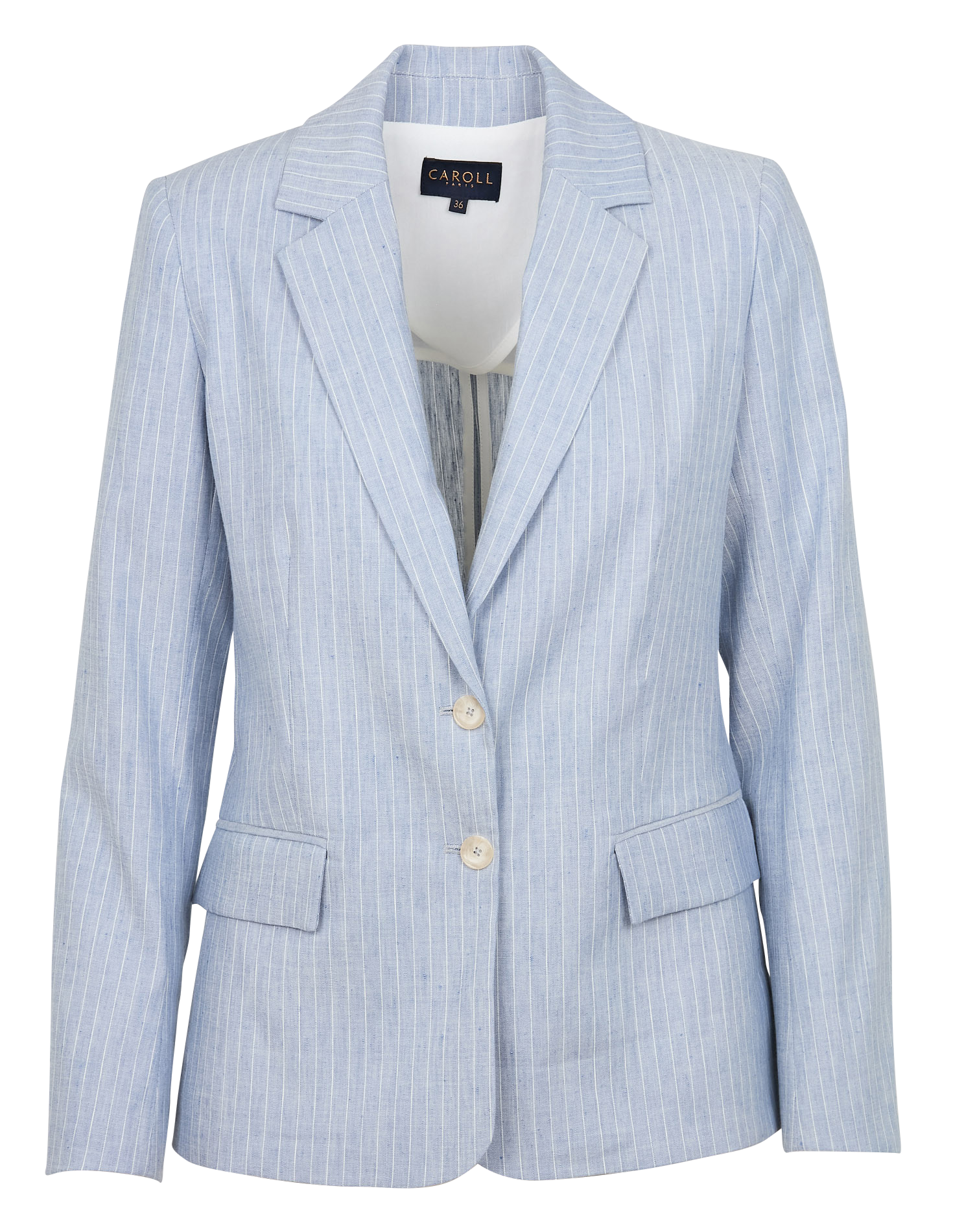 VOILIER - Blazer voilier en lin mélangé à rayures | Bleu
