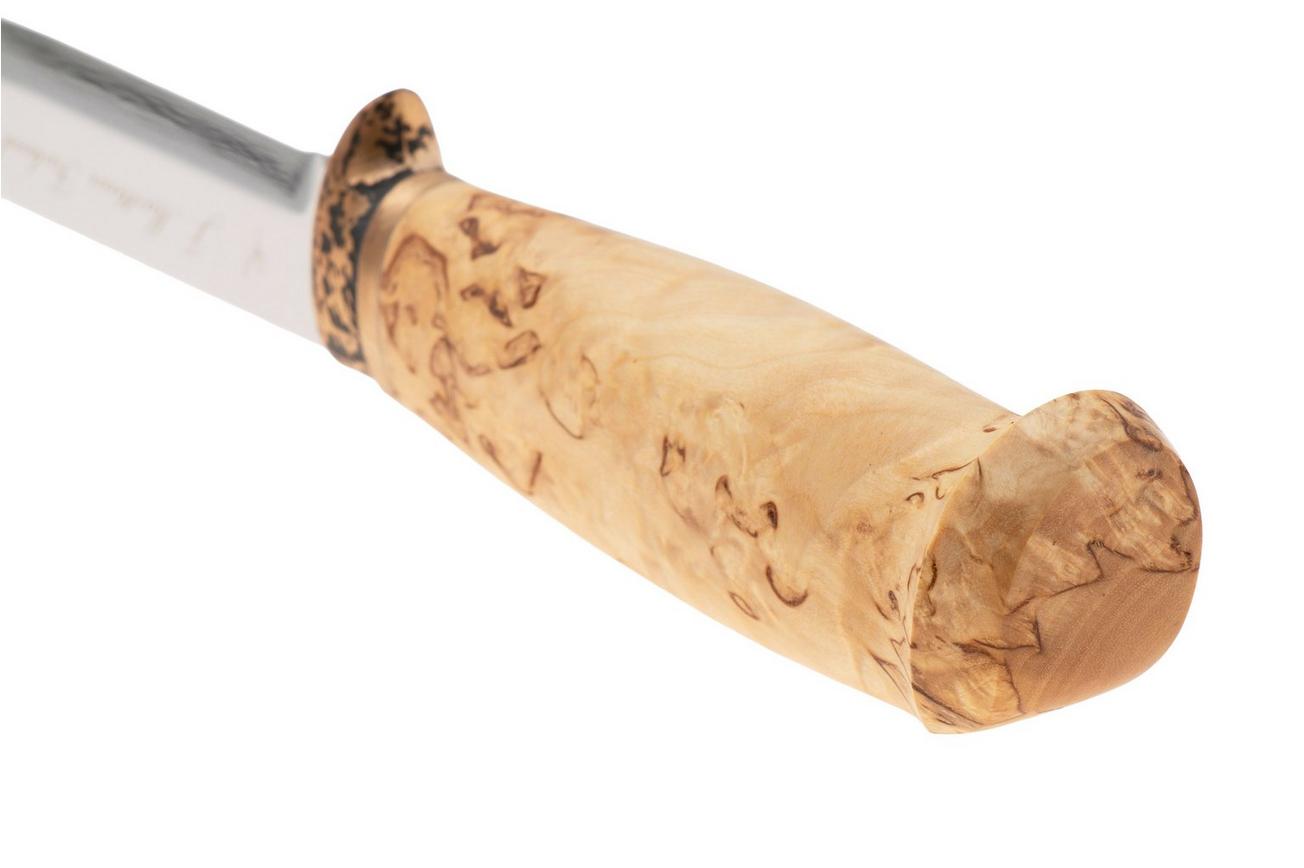 Marttiini Lynx 134 134012, Polished X46Cr13, Bronze Guard, Curly Birch outdoormes