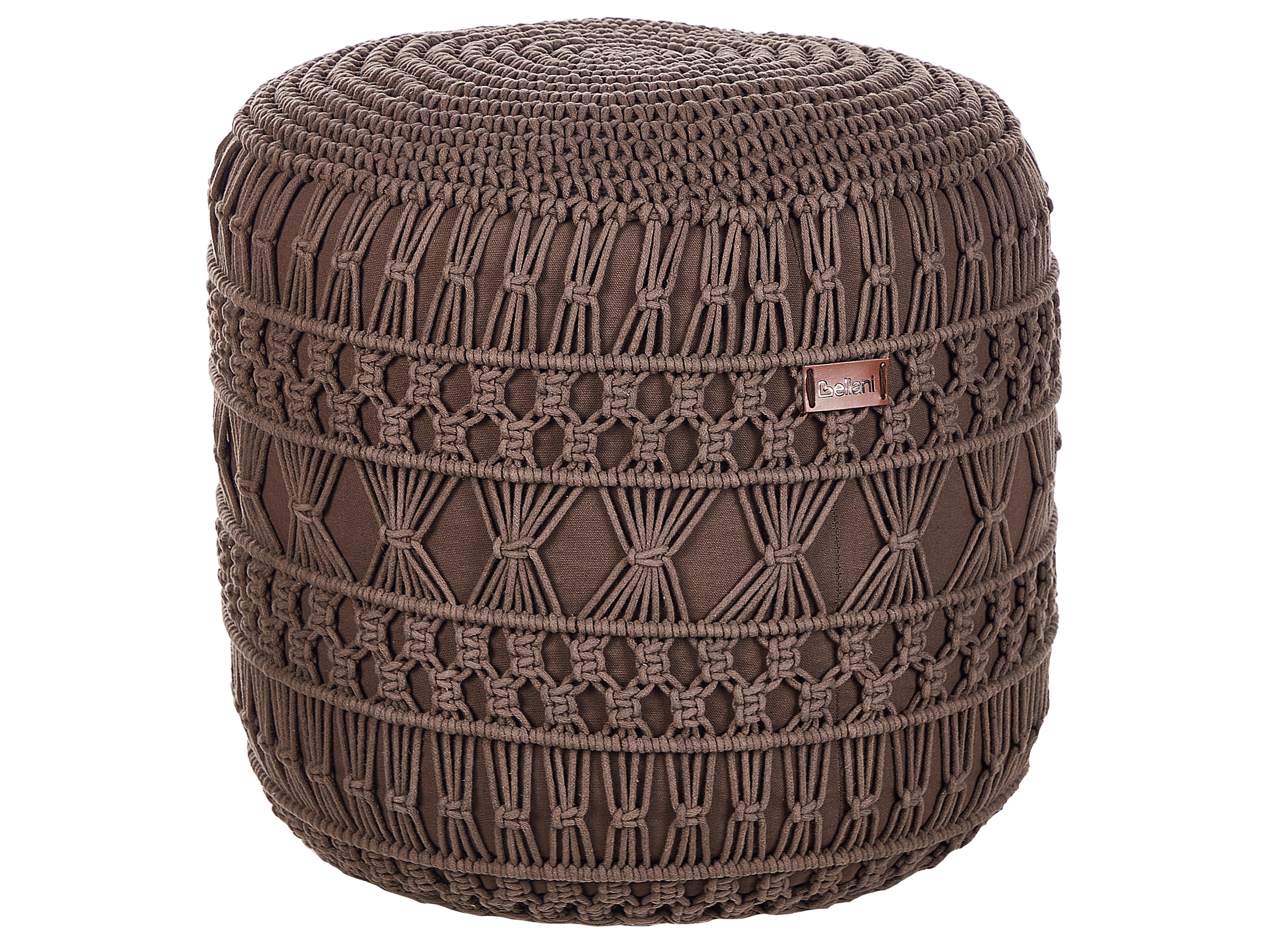 Poef Macramé THAKOT Katoen Bruin