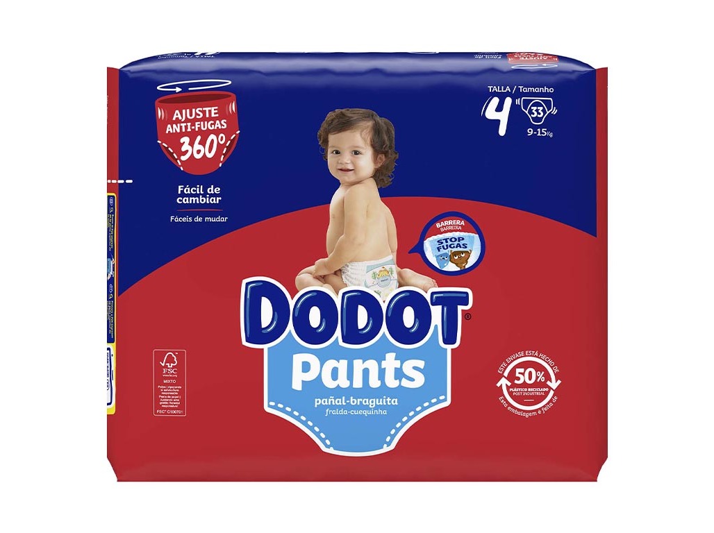 FRALDAS CUECA PANTS DODOT T4 9-15KG 33 UN