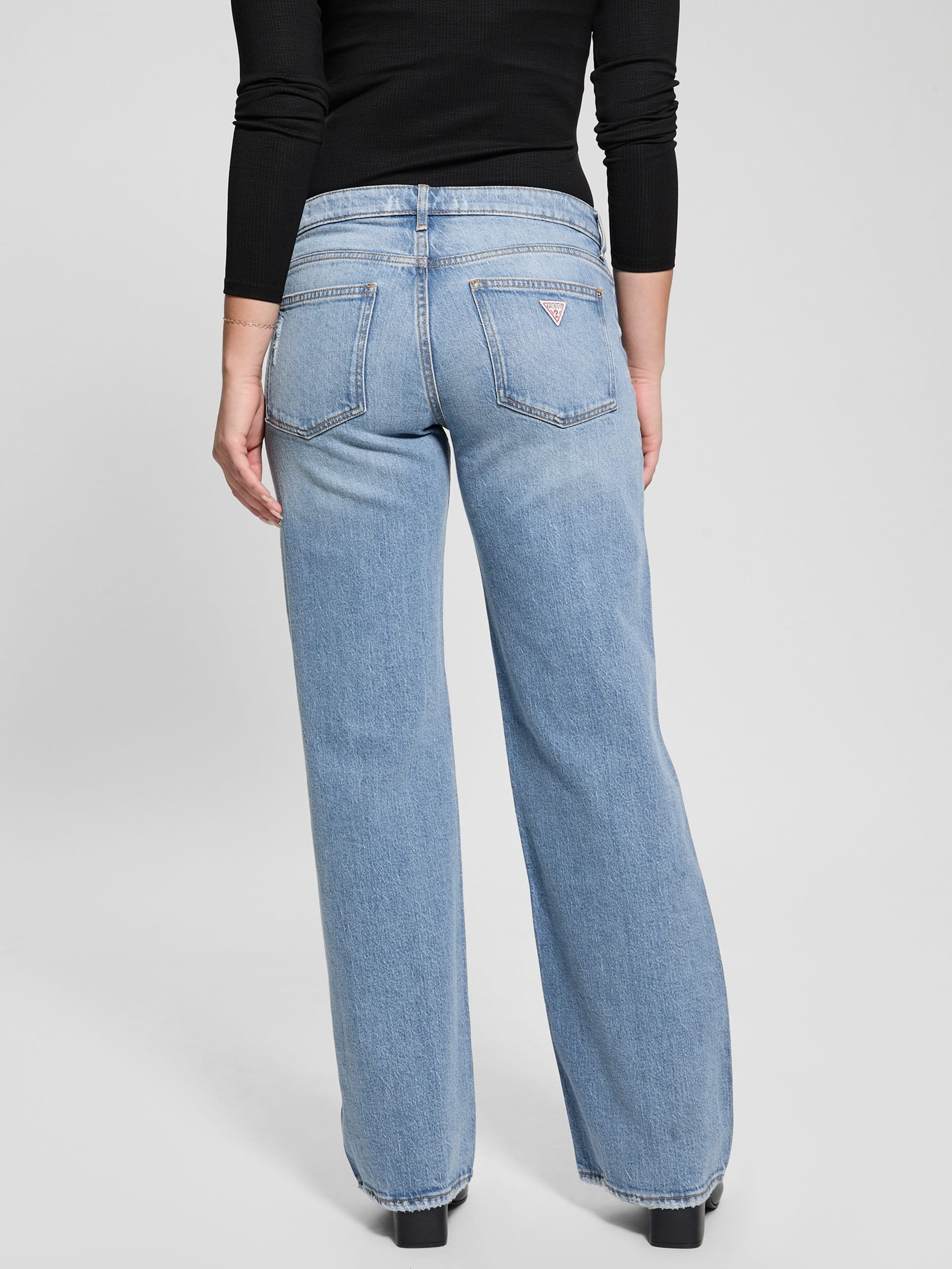 Calça jeans folgada de cintura baixa ecológica