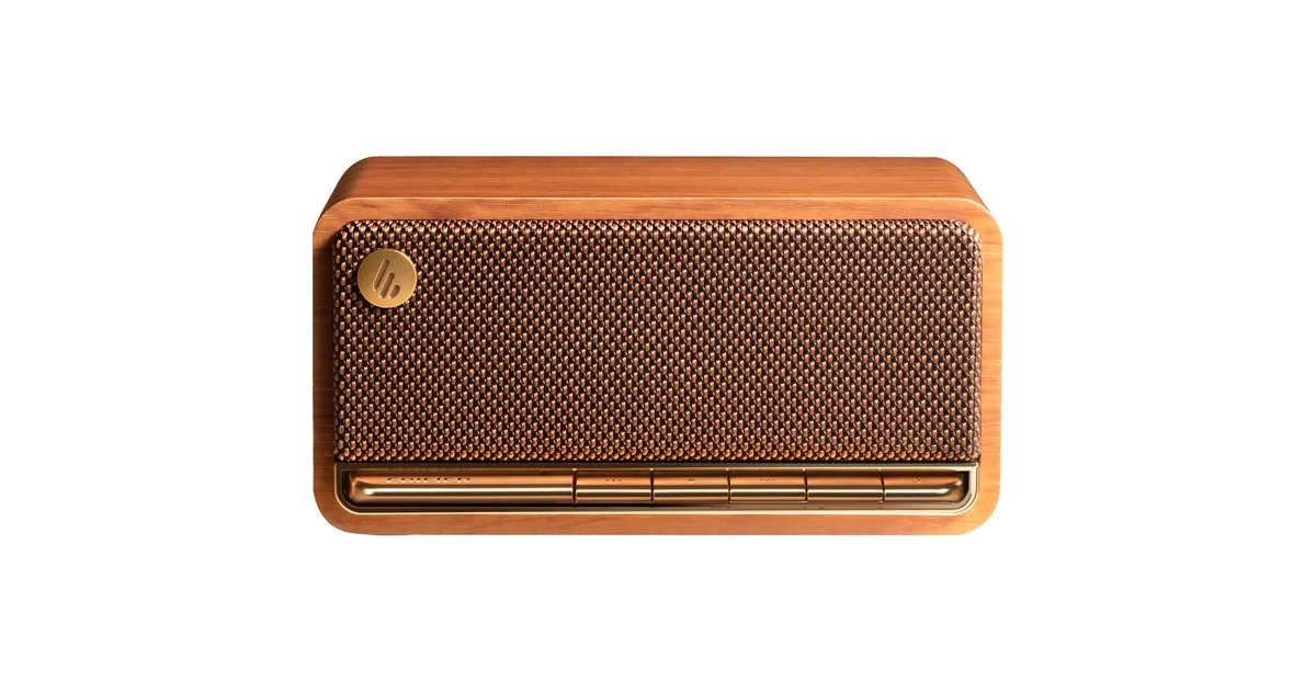 EdifierMP230 Retro Bluetooth speaker luidspreker  (Houtkleur, Bluetooth, microSD, Aux, USB-C)