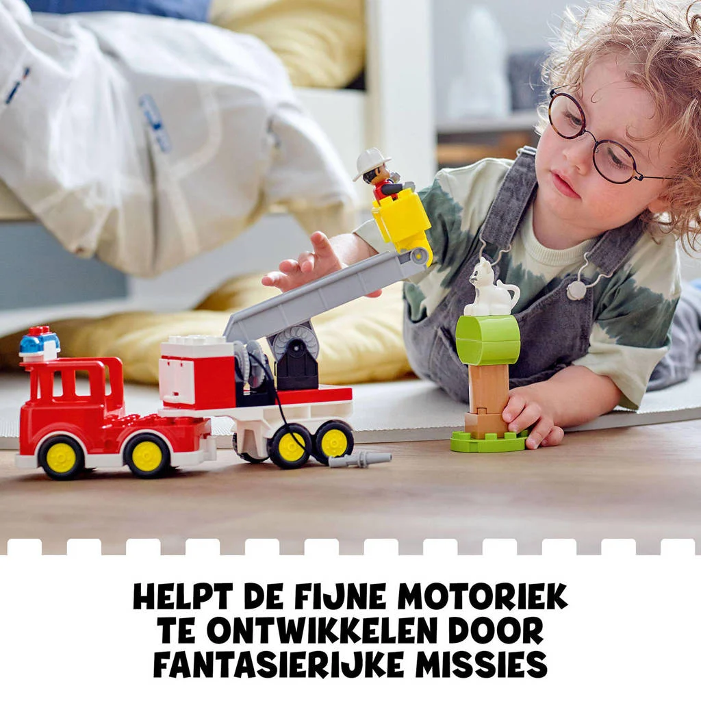 Town Brandweerauto, Educatief Peuter Speelgoed met Dieren Figuur 10969