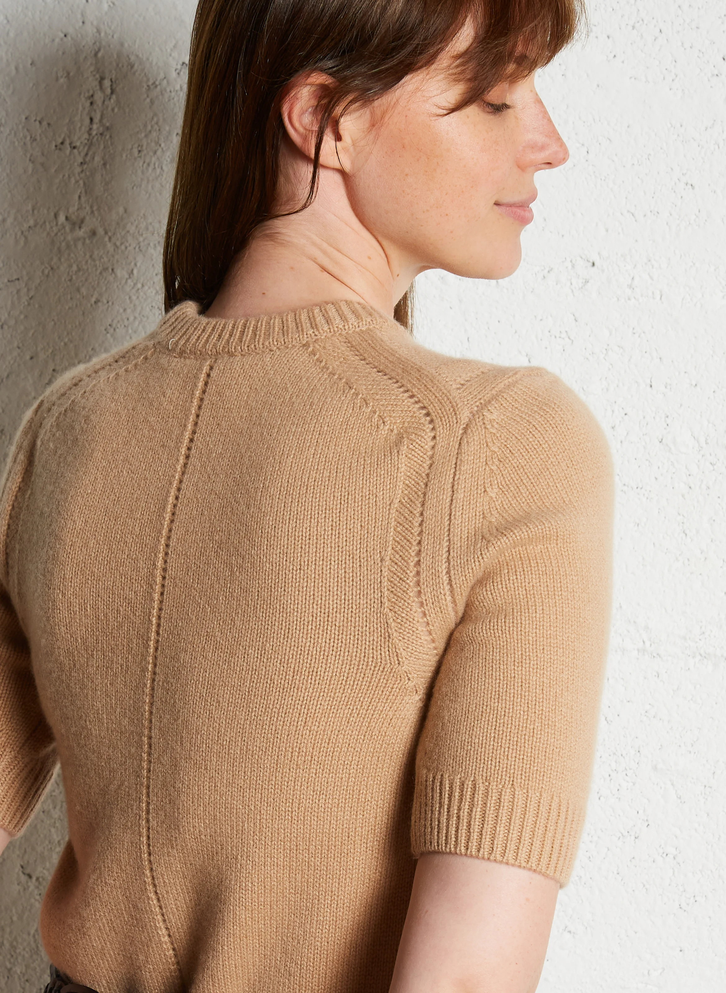 CACHMA - Pull manches courtes en cachemire | Marron