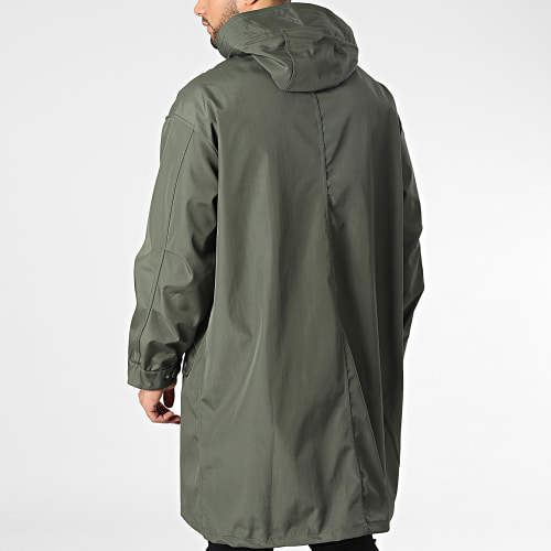 Veste Longue Zippée Capuche JOT-1 Vert Kaki