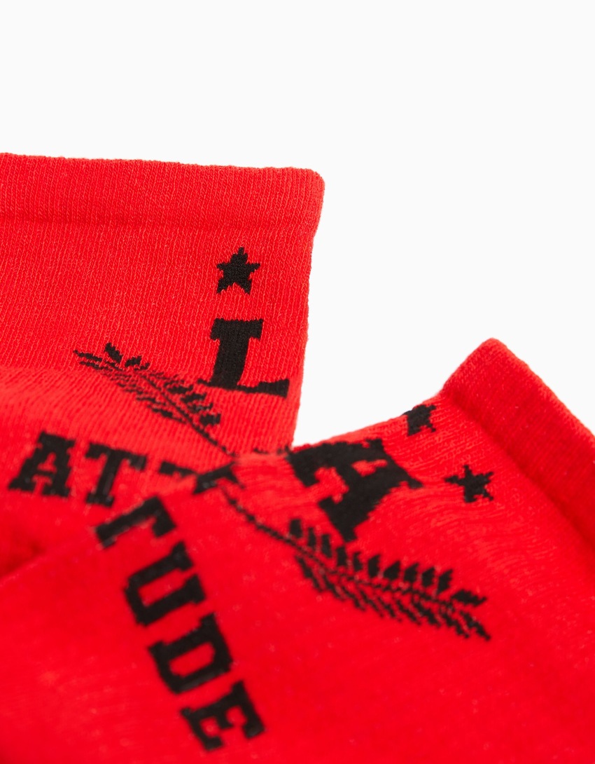 Pacote com 3 pares de meias estampadas