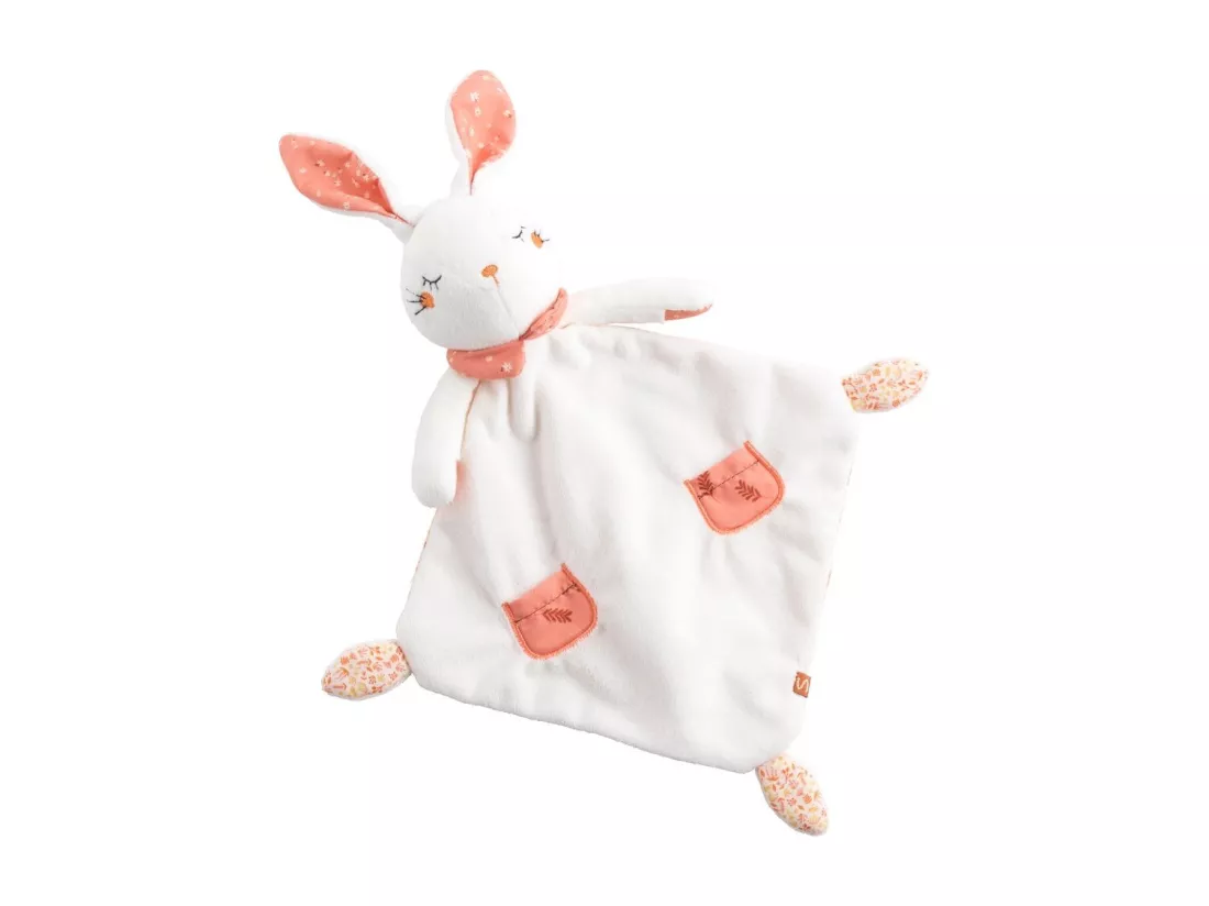Doudou mouchoir en velours blanc