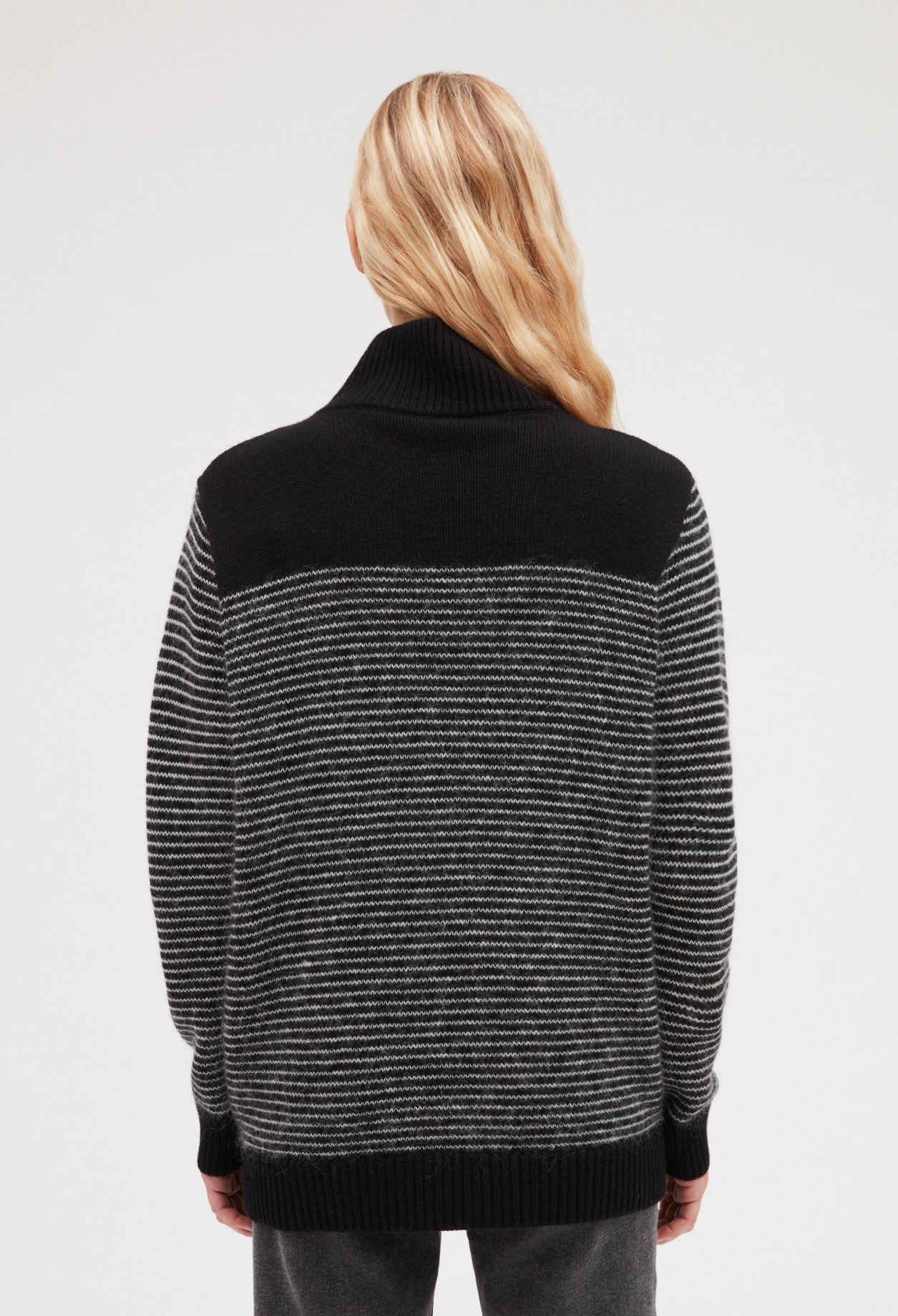 Pull raye maille
