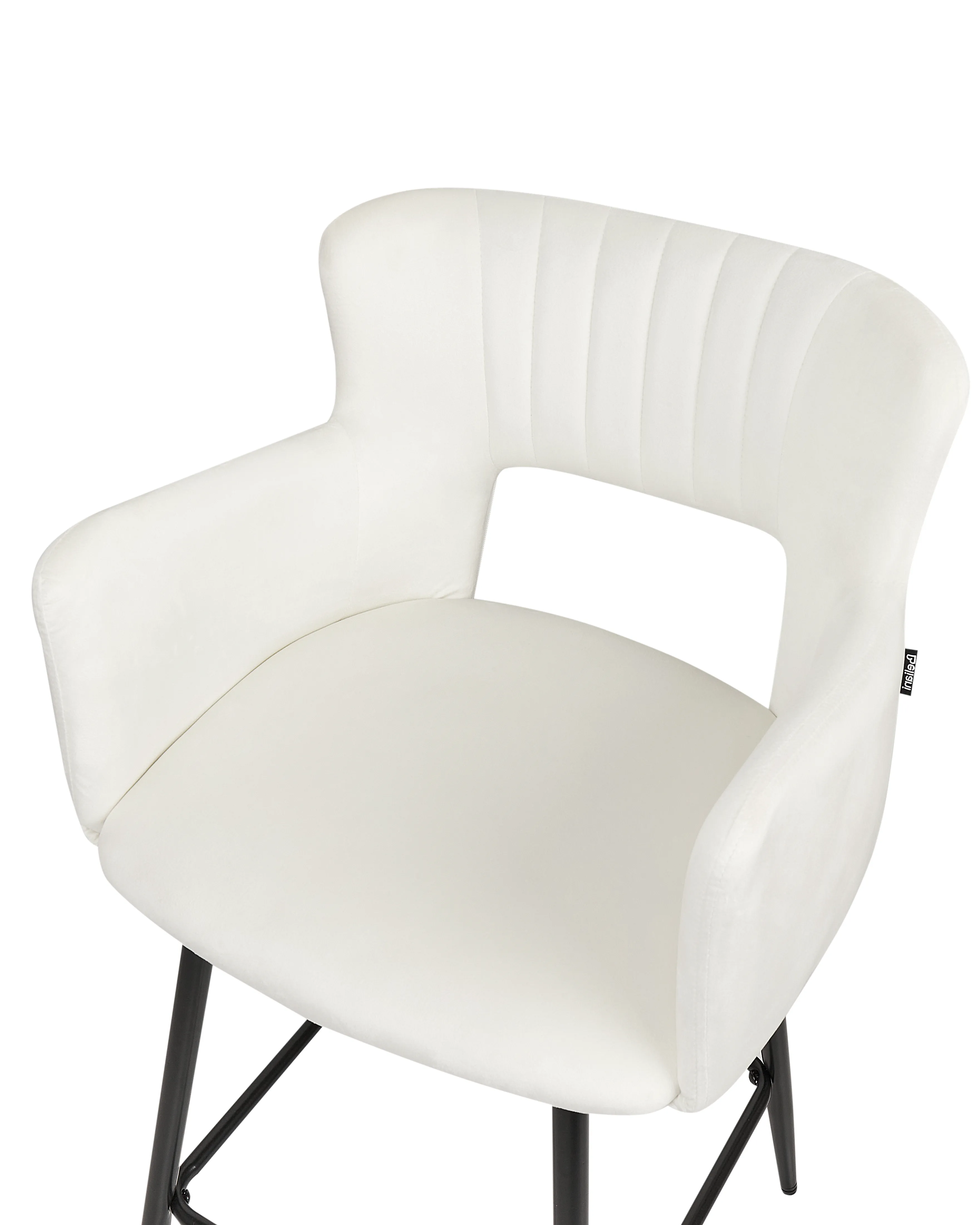 Set van 2 barstoelen SANILAC Fluweel Wit