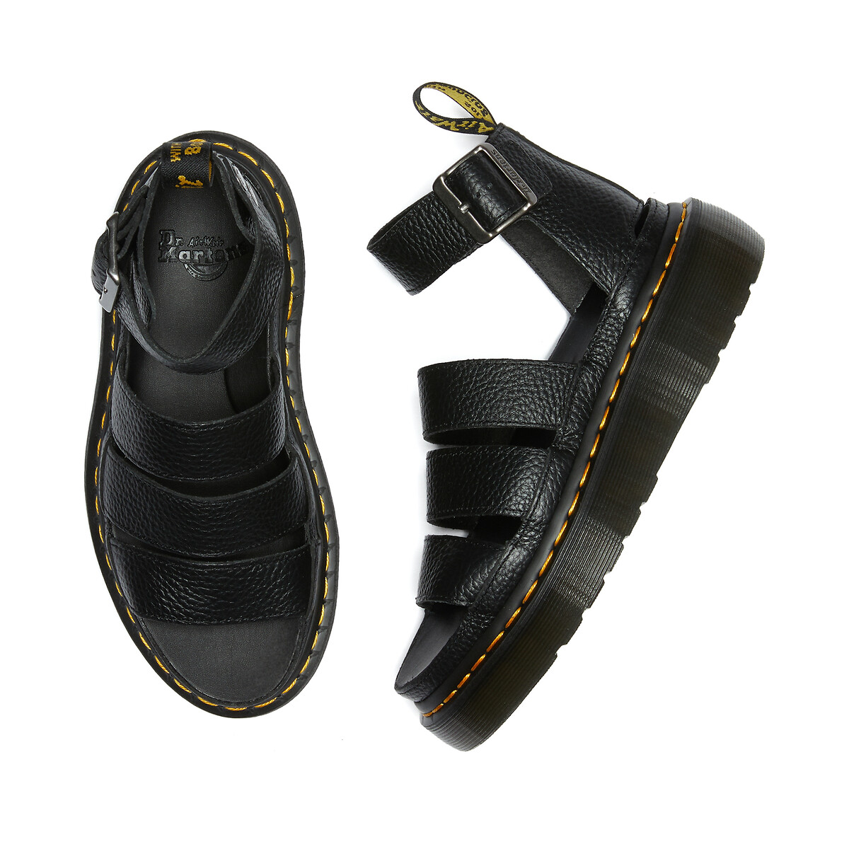 DR. MARTENS<br>Sandálias de couro Clarissa II Quad, plataforma