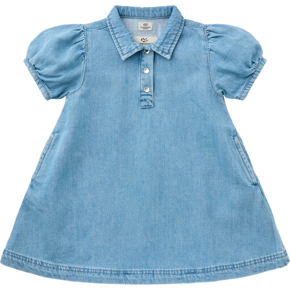 Køb COPENHAGEN COLORS x Luksusbaby Blue Indigo Washed Organic Denim Kjole med hjerte
