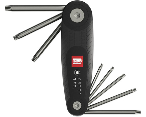 TORX® klaphouderset 8-delig, TX9–TX40, met HybridTouch — Made in Germany (INBUS® 71294)