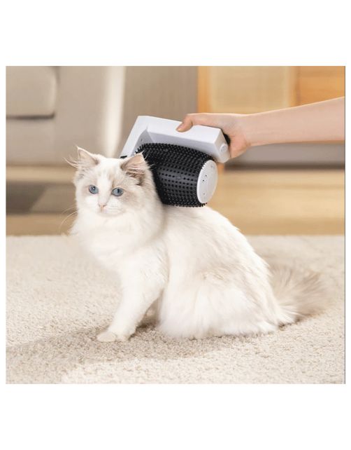 Petlux Automatische Borstel - Kattenvachtborstel - 15x11x19 cm Wit Zwart M