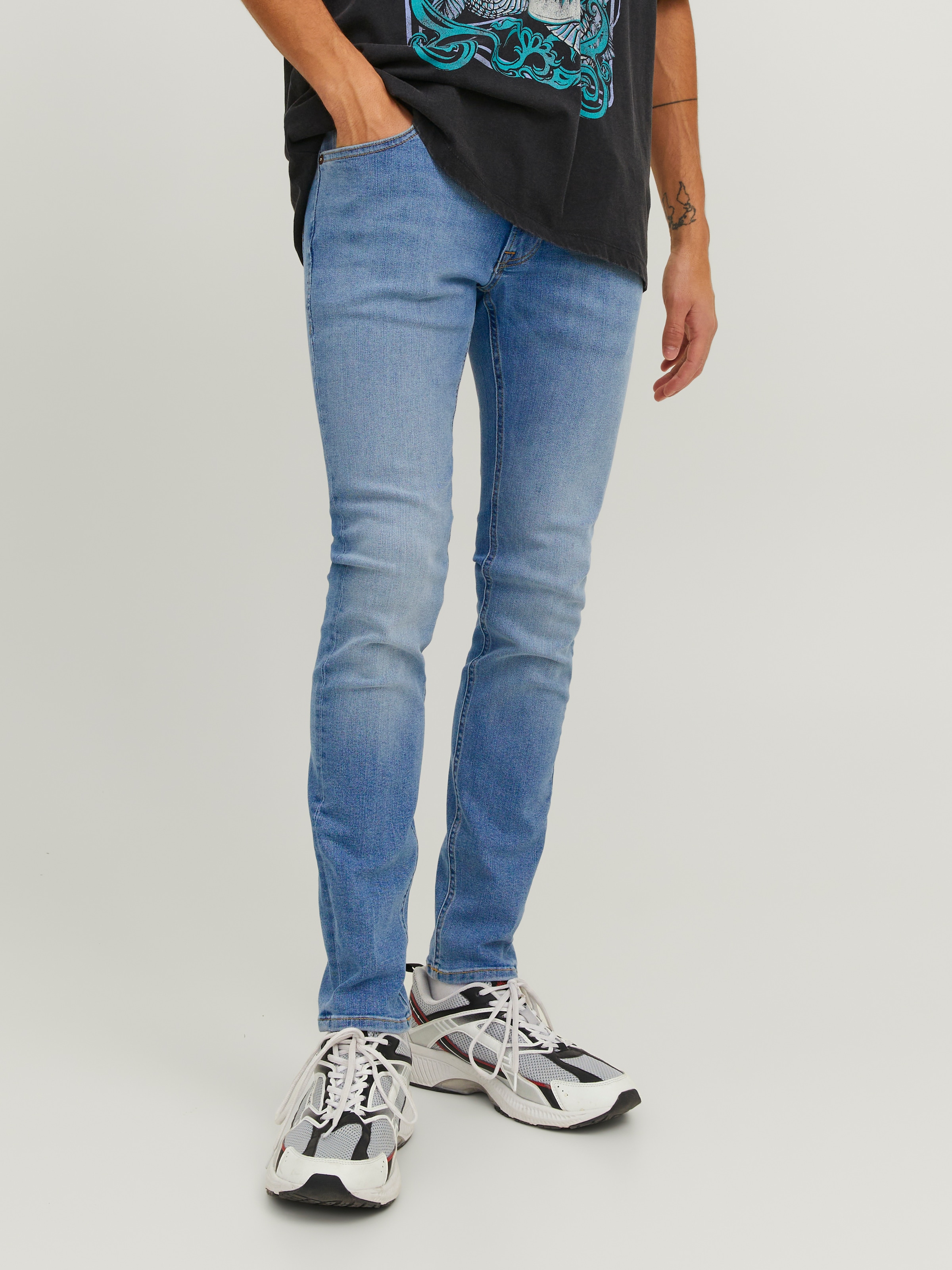 Jack & Jones Skinny-fit-Jeans »JJILIAM  Skinny Jeans mit Used-Waschung für schlanke Silhouette«, Abriebeffekte, modisch, skinny fit, Baumwollmischung,