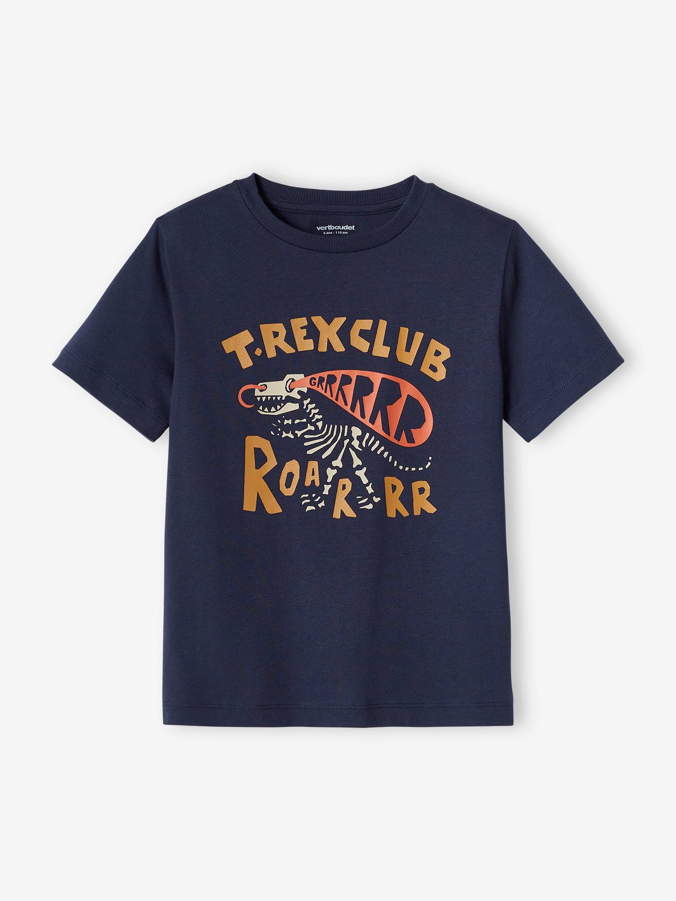 Camiseta bege com estampa de dinossauro para meninos