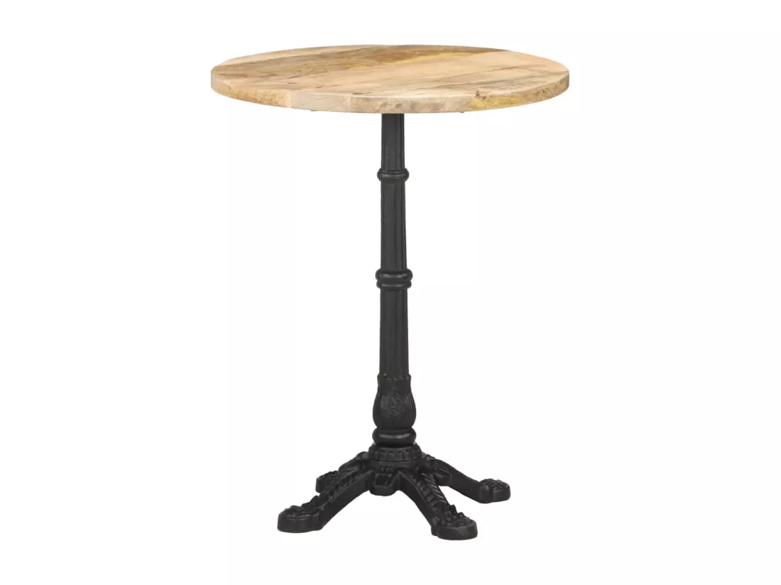 Table de bistro Ø60x76 cm Bois de manguier brut