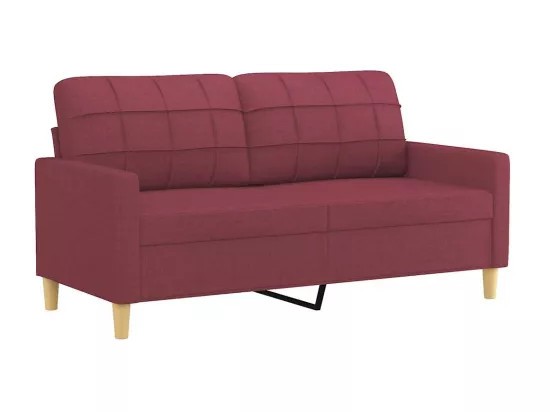 Canapé à 2 places Rouge bordeaux 140 cm Tissu