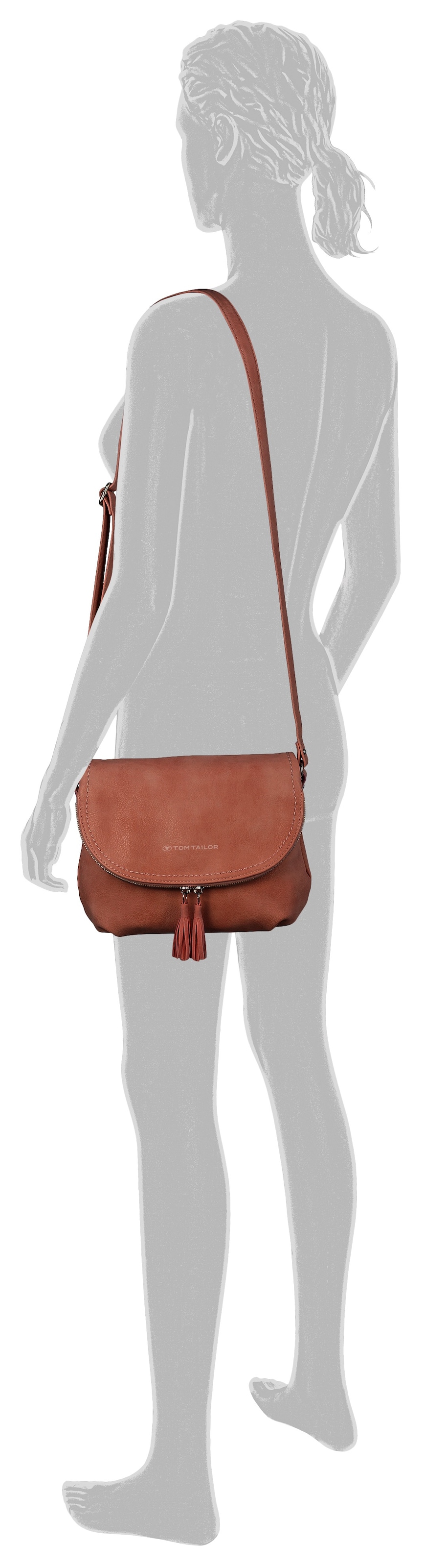 TOM TAILOR Umhängetasche »LARY« , Crossbody Bag mit modischen Quasten am Zipper