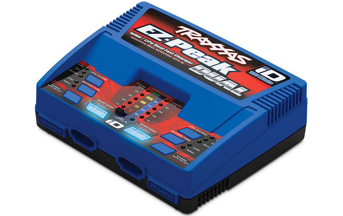 Dual-Ladegerät EZ-Peak 8A, 100W, 2-3S<br>8-Ampere NiMH/Lipo Schnell-Ladegerät für Traxxas-ID Akkus
