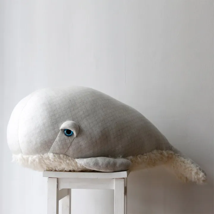 Bigstuffed Peluche géante baleine Albino 82 cm | Blanc