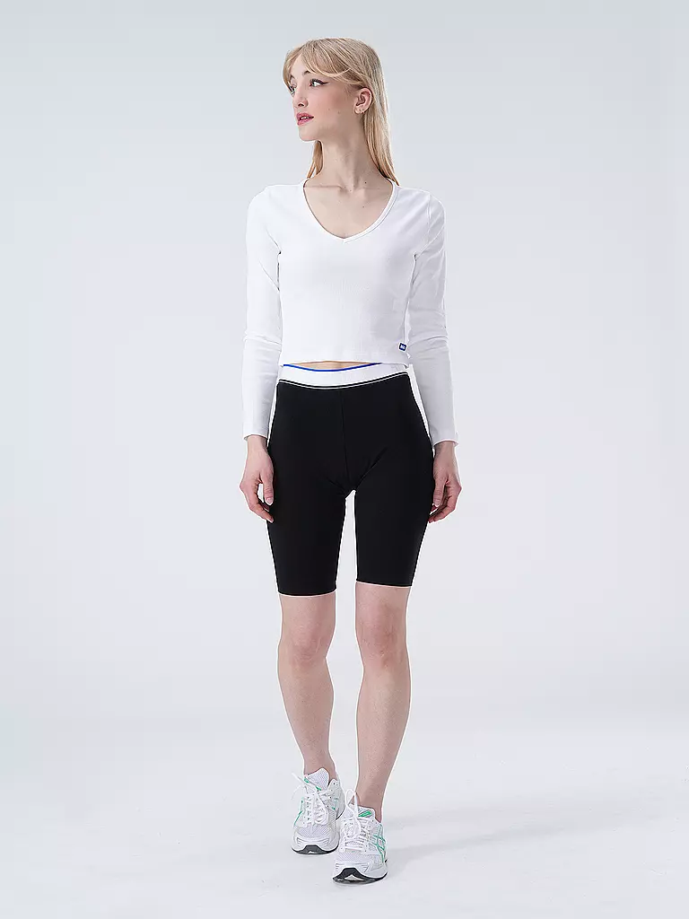 HUGO Langarmshirt DARIMINA Cropped Fit  weiss