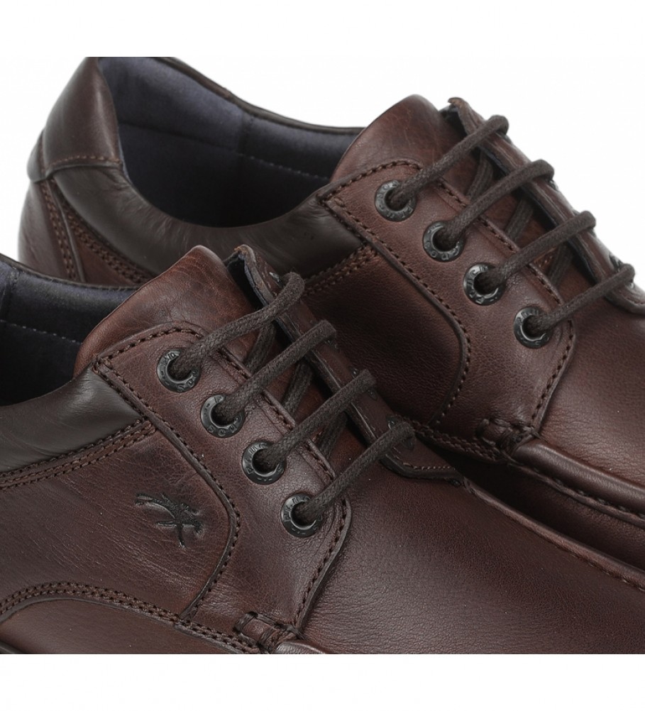 Sapatos de couro Fluchos F1320 marrom médio
