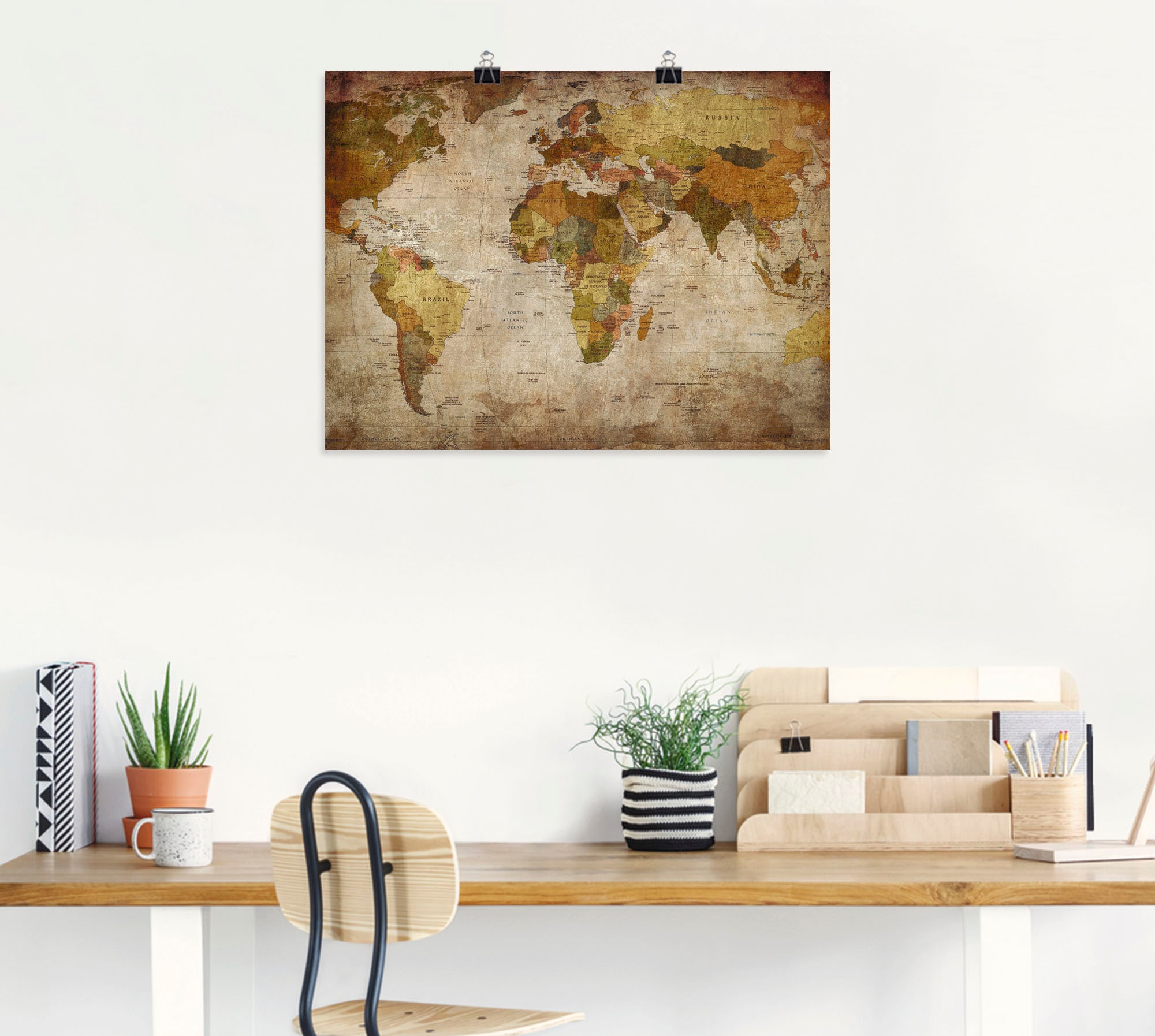 Artland Wandbild »Weltkarte« 1 Stk. tlg. als Alubild, Outdoorbild, Leinwandbild, Poster, Wandaufkleber
