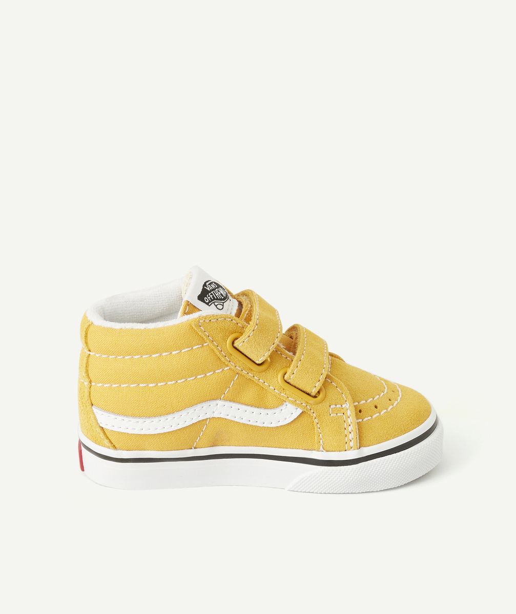 VANSbaskets montantes à scratchs bébé ski8-mid jaunes