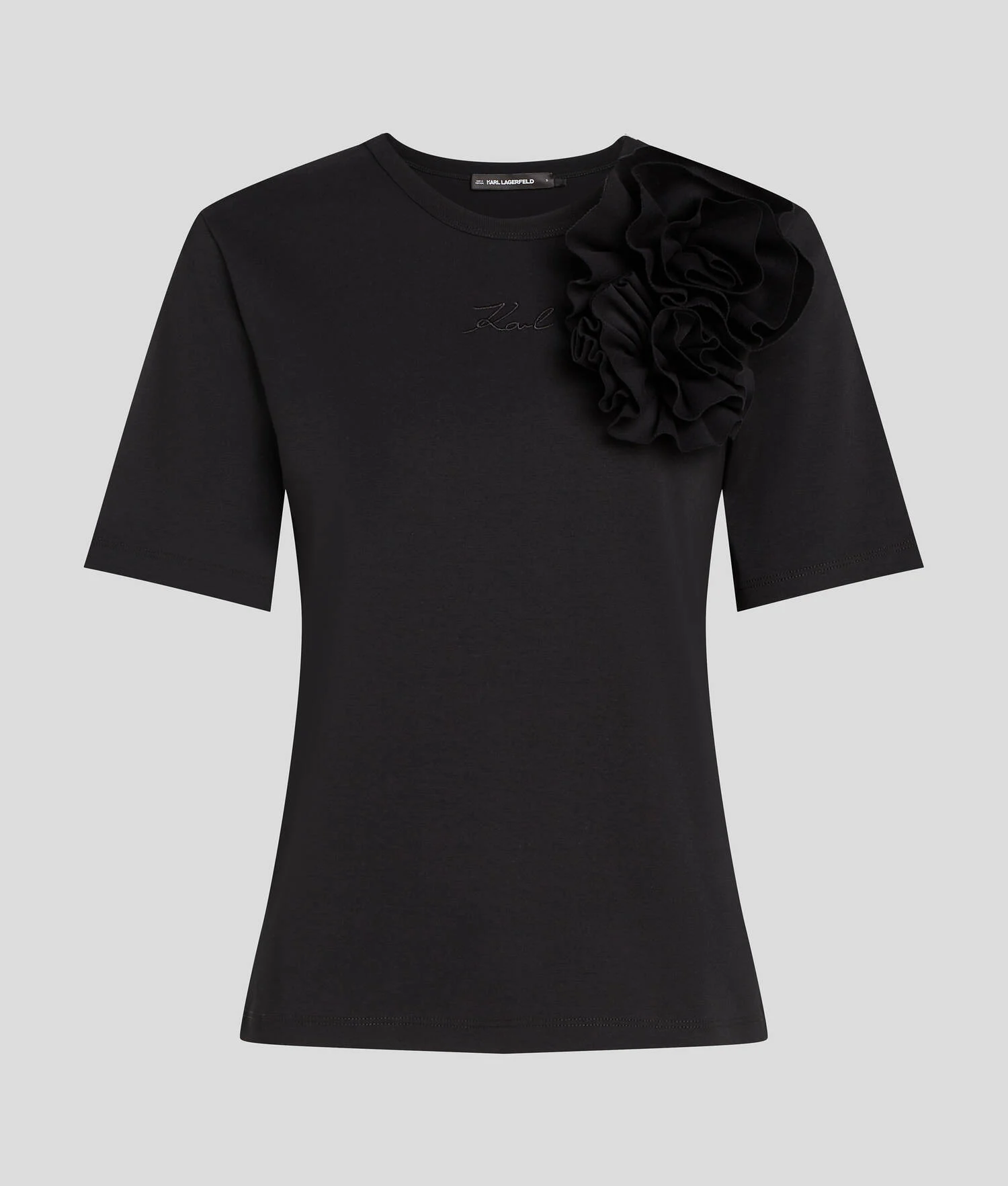 T-SHIRT MOTIF À FLEURS - Noir