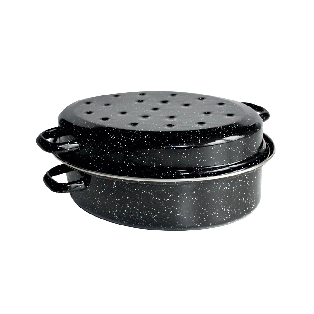 Daubière ovale Kitchen Roc 34 cm en acier émaillé Beka
